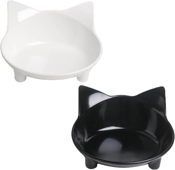 HKM-694035 Non-Slip Shallow Cat Feeding Bowl | BPA-Free Melamine Pet Dish for Cats and Small Animals