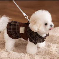 HKM-6940861 Warm Checkered Skirt for Small and Medium Dogs and Cats with Ruffled Design