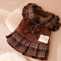 HKM-6940861 Warm Checkered Skirt for Small and Medium Dogs and Cats with Ruffled Design