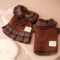HKM-6940861 Warm Checkered Skirt for Small and Medium Dogs and Cats with Ruffled Design