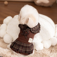 HKM-6940861 Warm Checkered Skirt for Small and Medium Dogs and Cats with Ruffled Design