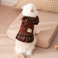 HKM-6940861 Warm Checkered Skirt for Small and Medium Dogs and Cats with Ruffled Design