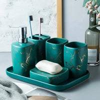 HKM-694099 Custom Marble Bathroom Accessories Set for Home and Hotel Use