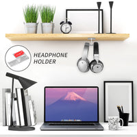 HKM-694163 Under-Desk Headphone Mount for Organized Storage of Headphones and Accessories