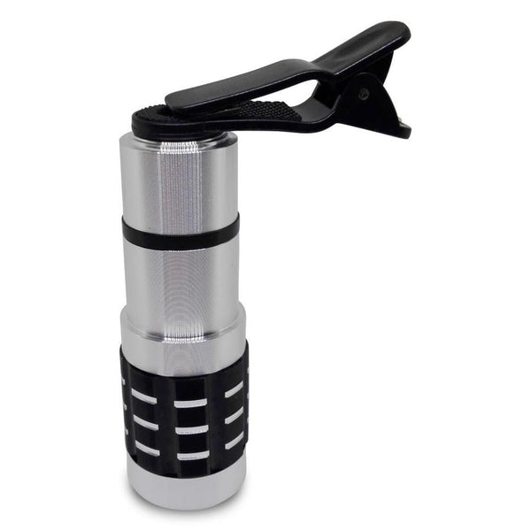 HKM-694227 12X Telescopic Lens Clip for Cell Phones - High-Definition Outdoor Photography Accessory