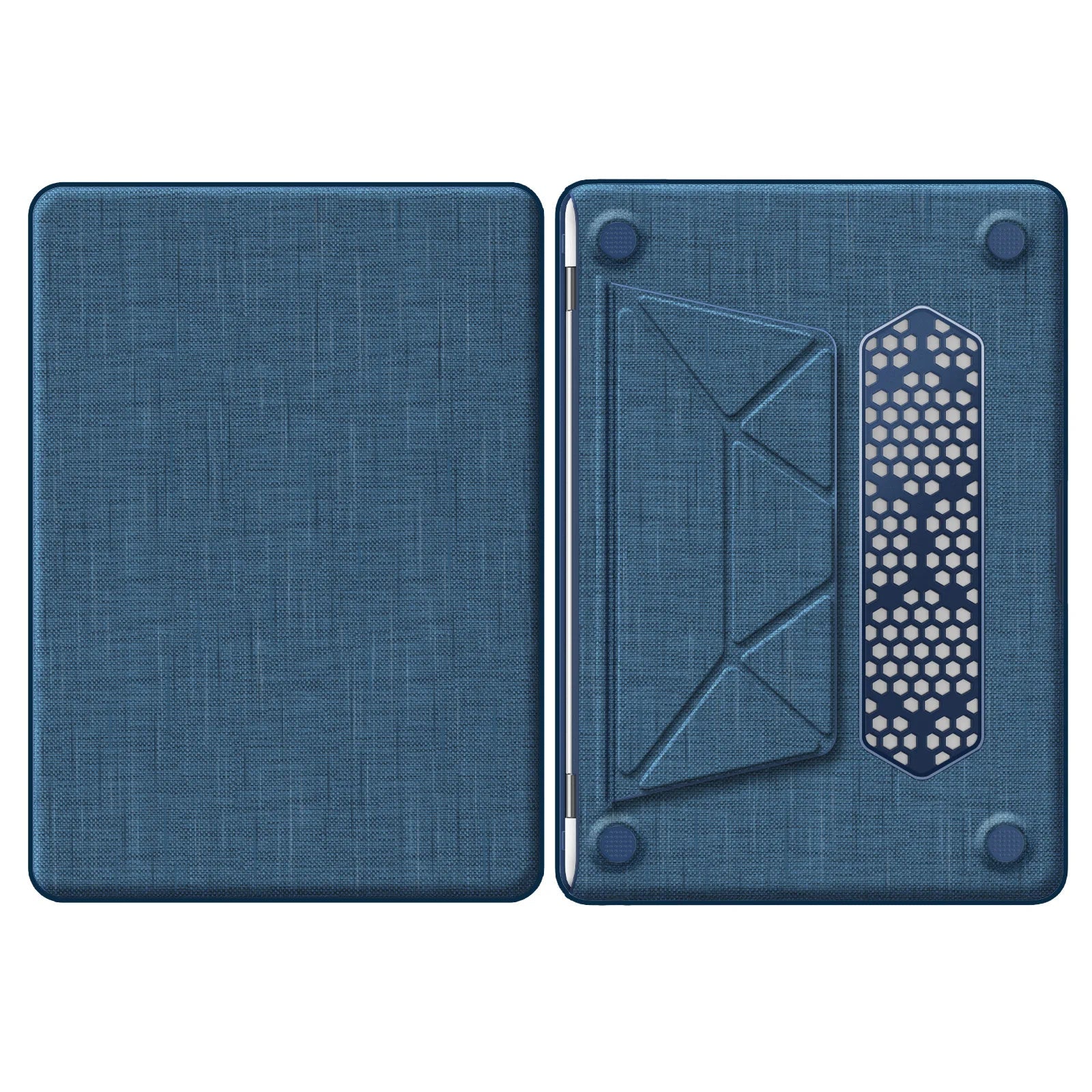 HKM-694227 Navy Blue Durable Fabric Laptop Sleeve with Magnetic Stand for MacBook Air 13-inch (2018/2020 Models A2337 M1 A2179 A1932)