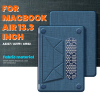 HKM-694227 Navy Blue Durable Fabric Laptop Sleeve with Magnetic Stand for MacBook Air 13-inch (2018/2020 Models A2337 M1 A2179 A1932)