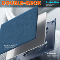 HKM-694227 Navy Blue Durable Fabric Laptop Sleeve with Magnetic Stand for MacBook Air 13-inch (2018/2020 Models A2337 M1 A2179 A1932)