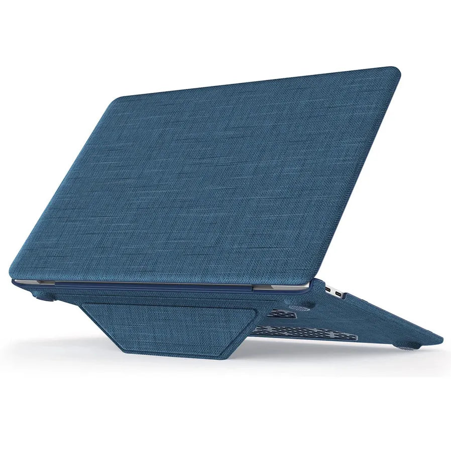 HKM-694227 Navy Blue Durable Fabric Laptop Sleeve with Magnetic Stand for MacBook Air 13-inch (2018/2020 Models A2337 M1 A2179 A1932)