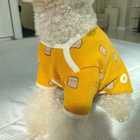 HKM-6942653 Casual Cotton Dog Clothes for Warmth in White and Yellow