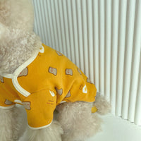 HKM-6942653 Casual Cotton Dog Clothes for Warmth in White and Yellow