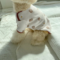 HKM-6942653 Casual Cotton Dog Clothes for Warmth in White and Yellow