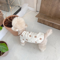 HKM-6942653 Casual Cotton Dog Clothes for Warmth in White and Yellow