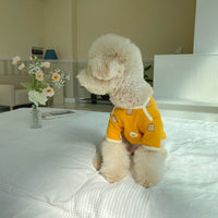 HKM-6942653 Casual Cotton Dog Clothes for Warmth in White and Yellow