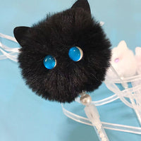 HKM-6942909 Interactive Cat Teaser Stick with Colorful Ribbons and Solid Color Design