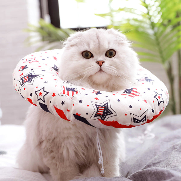 HKM-6944061 Cat Headgear Anti-Bite Ring Collar for Cats - Comfortable Cotton Fabric