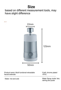 HKM-694419 Extendable 2-in-1 Kitchen Faucet with Rotating Spout for Easy Use by Children