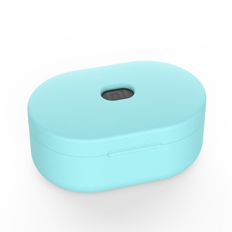 HKM-694419 Silicone Protective Cover for Bluetooth Headset - Simple Solid Color Design, 64x42x30mm