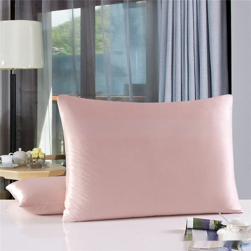 HKM-694483 Double-Sided Solid Color Silk Pillowcase - Available in Multiple Sizes