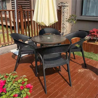 HKM-694547 Folding Aluminium Outdoor Table and Chairs Set for Balcony and Garden Use