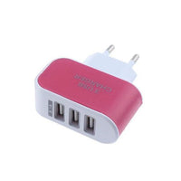 HKM-694547 Triple-Port 3.1A USB Charger with EU Plug for Efficient Device Charging