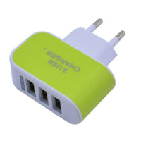 HKM-694547 Triple-Port 3.1A USB Charger with EU Plug for Efficient Device Charging