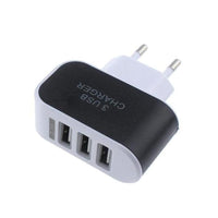 HKM-694547 Triple-Port 3.1A USB Charger with EU Plug for Efficient Device Charging