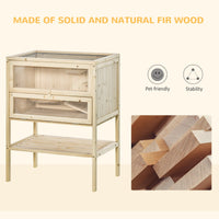 HKM-6945725 3-Tier Wooden Hamster Cage with Openable Top and Ventilated Roof for Small Animals
