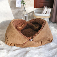HKM-6946109 Cozy Thick Fleece Cat and Dog Nest Mat for Cage, Available in Brown, Light Gray, Warm Apricot, Sizes S and M