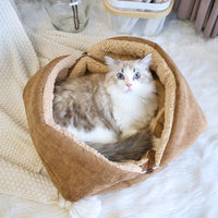 HKM-6946109 Cozy Thick Fleece Cat and Dog Nest Mat for Cage, Available in Brown, Light Gray, Warm Apricot, Sizes S and M