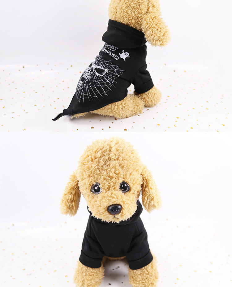 HKM-6946237 Cozy Black Fleece Dog Sweater for Halloween - Comfortable Fit, Sizes XS to XXL