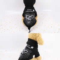 HKM-6946237 Cozy Black Fleece Dog Sweater for Halloween - Comfortable Fit, Sizes XS to XXL