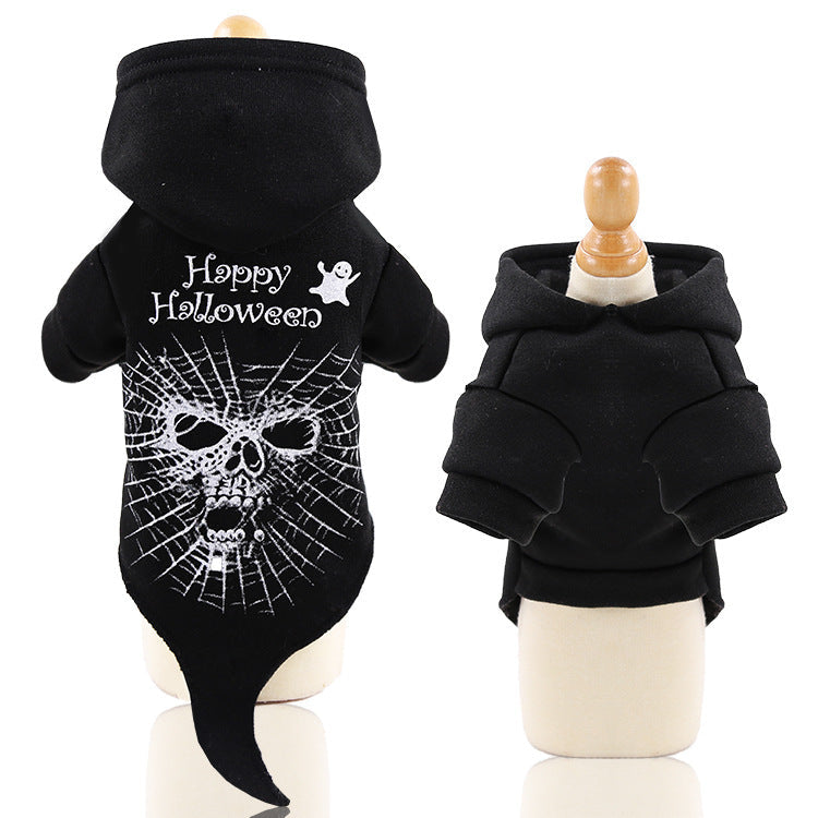 HKM-6946237 Cozy Black Fleece Dog Sweater for Halloween - Comfortable Fit, Sizes XS to XXL