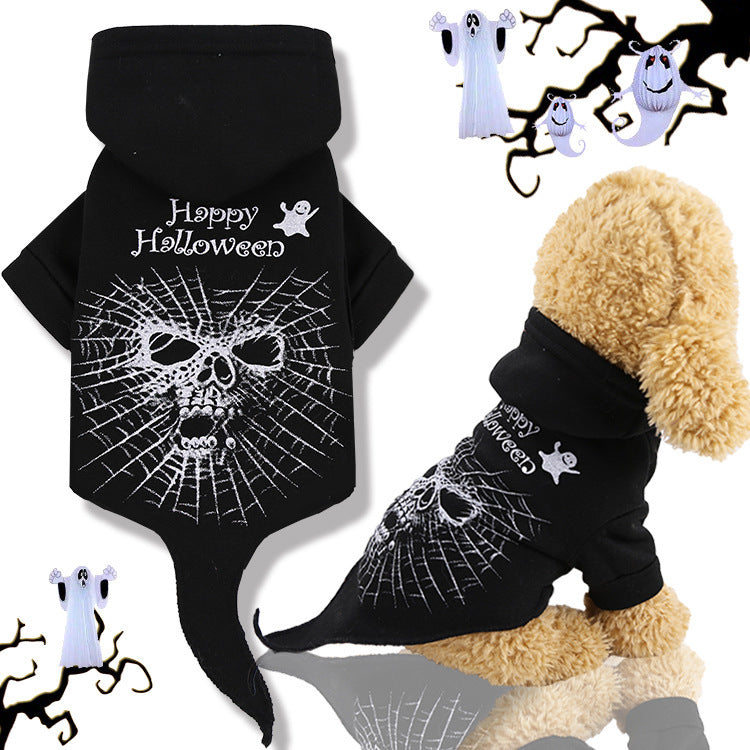 HKM-6946237 Cozy Black Fleece Dog Sweater for Halloween - Comfortable Fit, Sizes XS to XXL