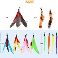 HKM-6946877 Handheld Cat Teaser Fishing Rod with 10 Replacement Feather Heads