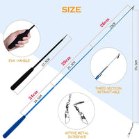 HKM-6946877 Handheld Cat Teaser Fishing Rod with 10 Replacement Feather Heads