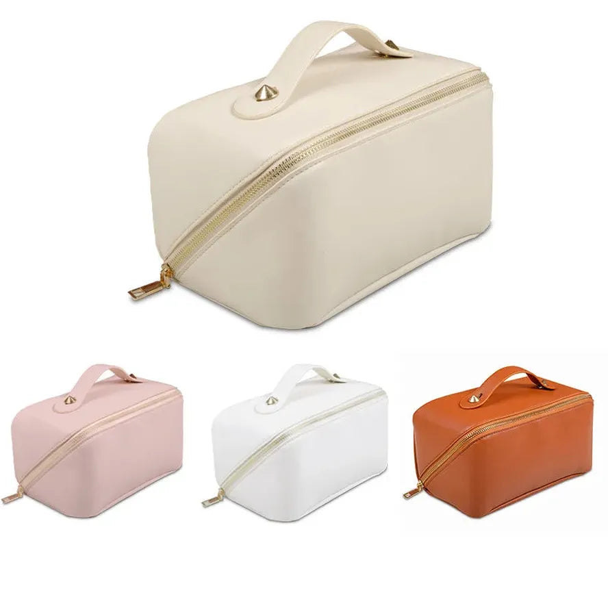 HKM-694739 Trendy Large Capacity Travel Cosmetic Bag in PU with Zipper Closure