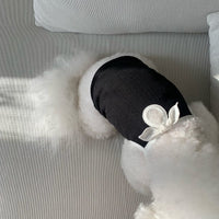 HKM-6947645 Fashionable Camisole Dog Clothes in White and Black - Sizes XS to XL