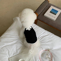 HKM-6947645 Fashionable Camisole Dog Clothes in White and Black - Sizes XS to XL