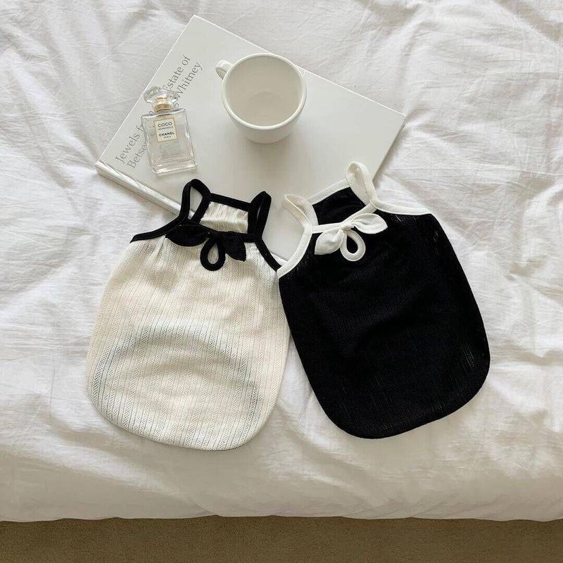 HKM-6947645 Fashionable Camisole Dog Clothes in White and Black - Sizes XS to XL
