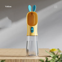 HKM-6947901 Pet Travel Water Bottle for Cats and Dogs - Green, White, Gray, Yellow - BPA-Free PP & Silicone