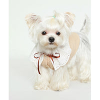 HKM-6948413 Pet Floral Neck Bow Vest for Spring and Autumn - Lightweight and Stretchy Fabric in Mikhaki