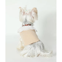 HKM-6948413 Pet Floral Neck Bow Vest for Spring and Autumn - Lightweight and Stretchy Fabric in Mikhaki