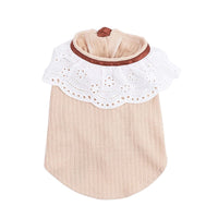 HKM-6948413 Pet Floral Neck Bow Vest for Spring and Autumn - Lightweight and Stretchy Fabric in Mikhaki