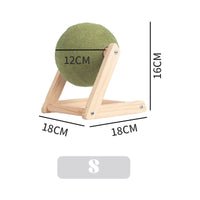 HKM-6949309 Natural Catnip Ball Toy with Wooden Holder for Indoor Cats - Safe and Healthy Catnip Treats