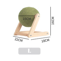 HKM-6949309 Natural Catnip Ball Toy with Wooden Holder for Indoor Cats - Safe and Healthy Catnip Treats