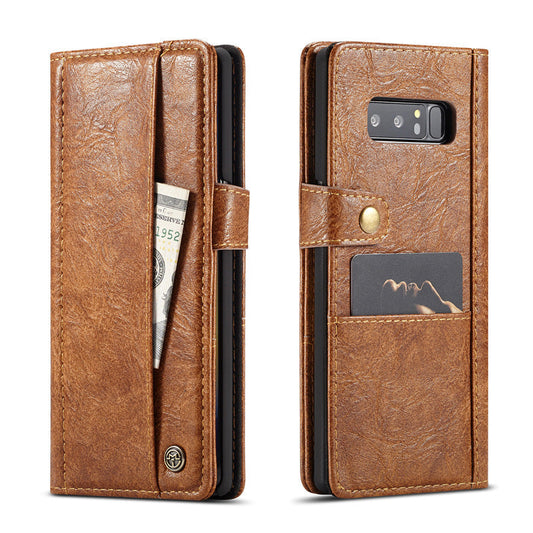 HKM-694931 Retro Simulation Leather Flip Wallet for Samsung Note8 and Note9 with Card Holder