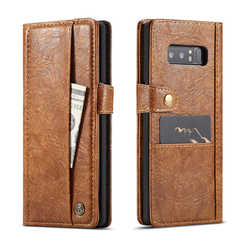 HKM-694931 Retro Simulation Leather Flip Wallet for Samsung Note8 and Note9 with Card Holder