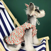 HKM-6949437 Summer Cotton Dress for Small Dogs - Cherry, Yellow, Red, Sizes S-XXL