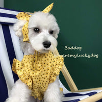HKM-6949437 Summer Cotton Dress for Small Dogs - Cherry, Yellow, Red, Sizes S-XXL